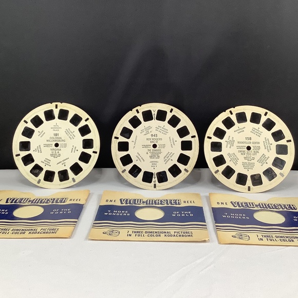 3 Vintage 1940’s Sawyers View-Master Reels - Colonial, Roy Rogers, Rockefeller - Picture 1 of 9